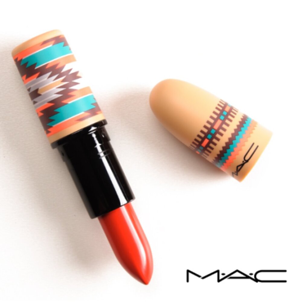LIMITED EDITION MAC Vibe Tribe PAINTED SUNSET Lipstick Cream Red-Orange NIB RARE